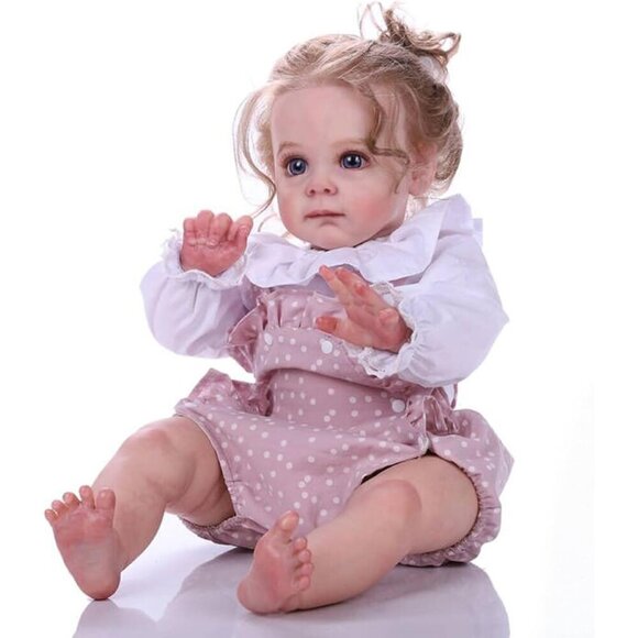24 inch Reborn Baby Dolls Soft Vinyl Silicone Newborn Girl Reborn Dolls Toddler - Picture 1 of 12